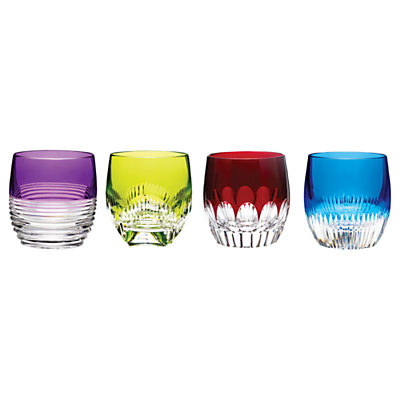Waterford Cut Lead Crystal Mixology Tumblers, Set of 4, Coloured Waterford Cut Lead Crystal Mixology Tumblers, Set of 4, Coloured